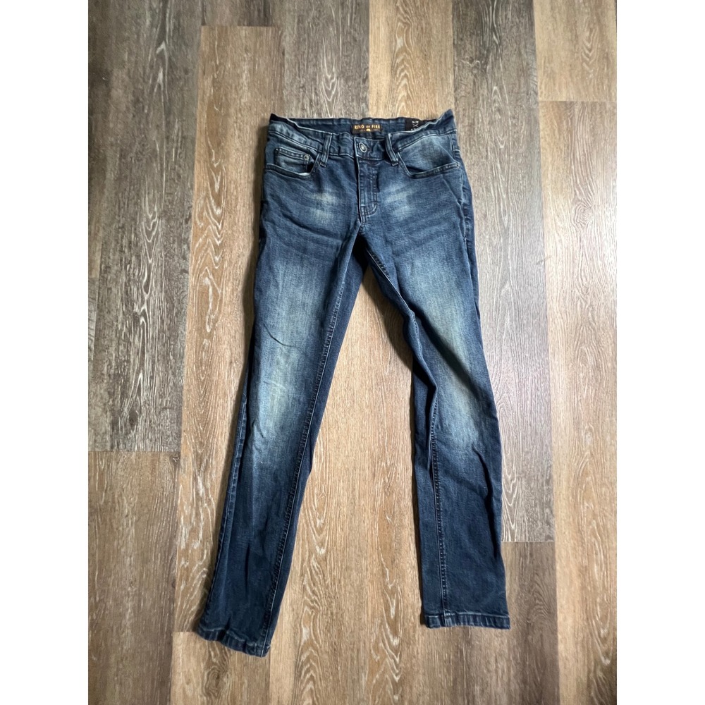 Ring of Fire Slim Jeans Women 30x32 Blue Dark Wash Denim Whiskered 1147